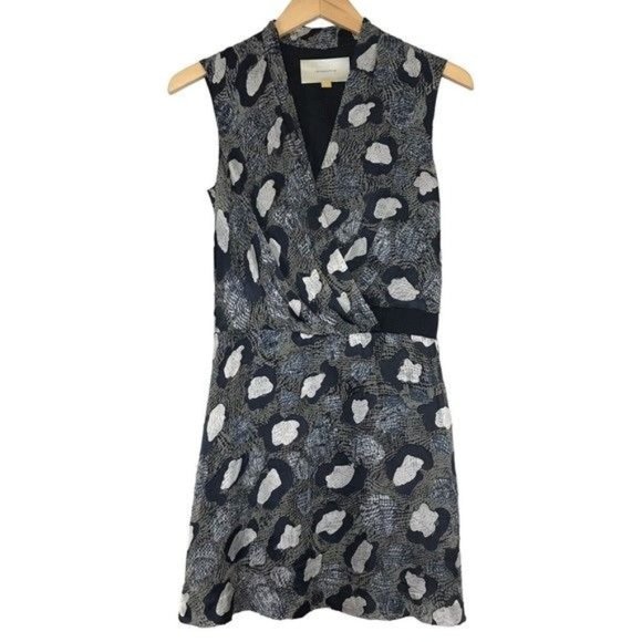 LEIFSDOTTIR Abstract Silk Blend Sleeveless Dress Size 2 - Picture 1 of 8